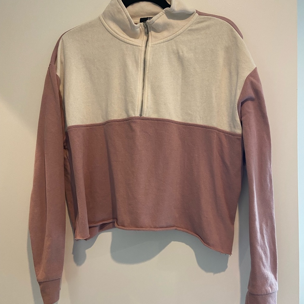 Sportsgirl Two-Toned quarter zip crop jacket